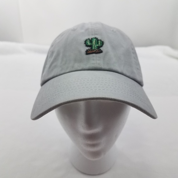 Accessories - Cactus Embroidered Hat‎ Gray Baseball Cap Unisex Ad